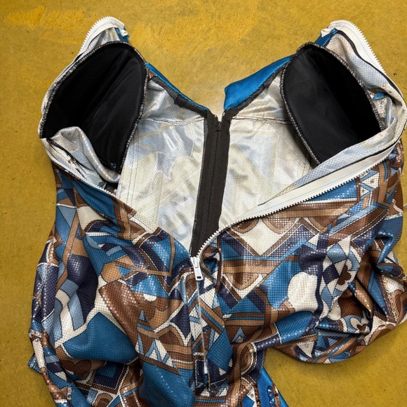 Performance Rodeo‎ Western Rhinestone Horse Riding Top Back Zip Blue Small - Picture 4 of 10